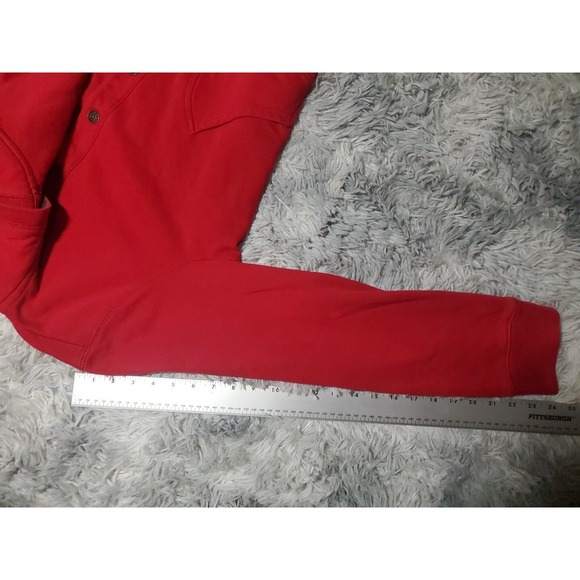 Lauren Jeans Co Ralph Lauren Red Plaid Lined Hoodie Jacket Button Front Women XL - Picture 5 of 10